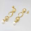14kt yellow gold earrings with natural fresh water pearls