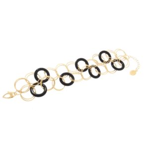 Yellow gold bracelet with black onyx -Moresque Collection Available both in 14Kt and18Kt gold