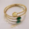 Yellow gold bracelet with emrald green and lemon quartz. Moresque Collection.Designer Gabriela Rigamonti
