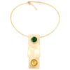 Collana Oro giallo con gemma di smeraldo quarzo verde e lemon.Moresque Collection.Designer Gabriela Rigamonti