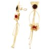 Yellow gold earrings with amethyst,morganite and ruby quartz