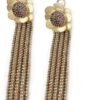 Orecchini Oro Giallo e marrone 18kt con zirconi marroni.Glitter Collection Designer Gabriela Rigamonti